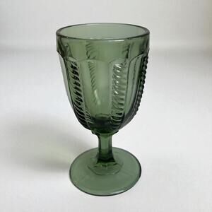 LG WRIGHT & CO Vintage Cable Green Goblet